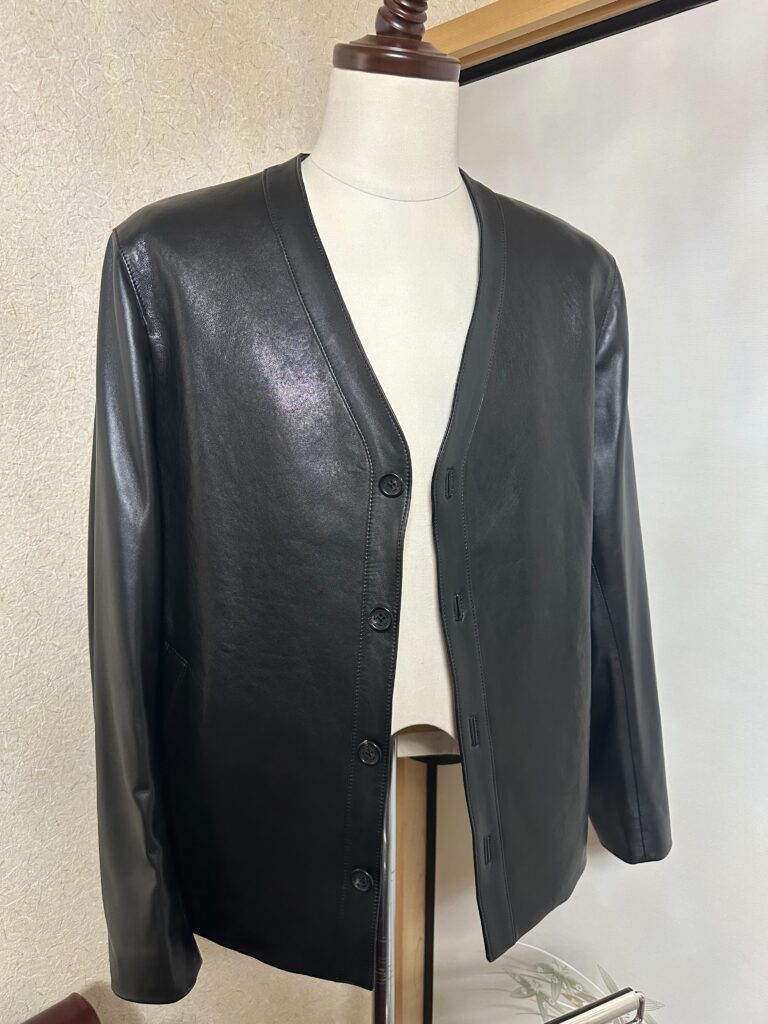 leather cardigan men