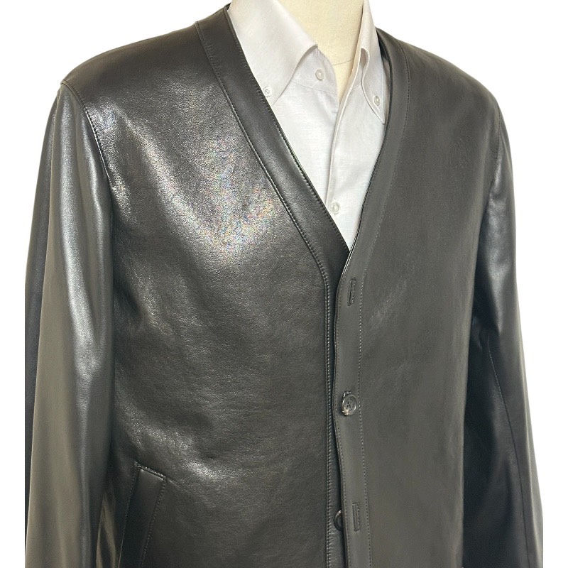 leather cardigan men